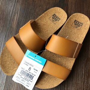 NWT Reef Natural Cushion Vista Sandals slip on women’s sz 8 shoes  new